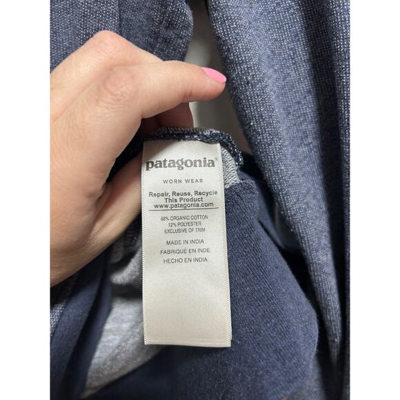 Patagonia Women's Flying Fish Pullover Hooded Blue Organic Cotton Size Small - Picture 5 of 7